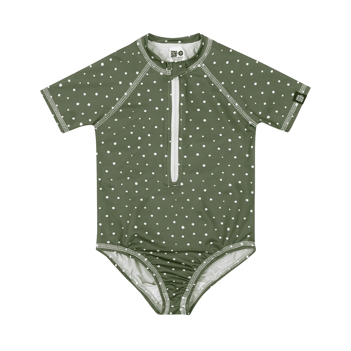 Maiô Infantil Poá Militar UV50+ Mah Sun Kids