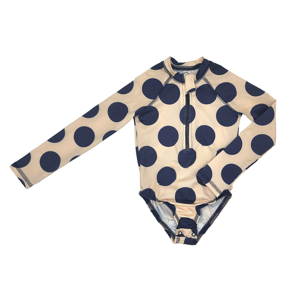 Maiô Del Mare Manga Longa Poá Navy Mah Sun Kids
