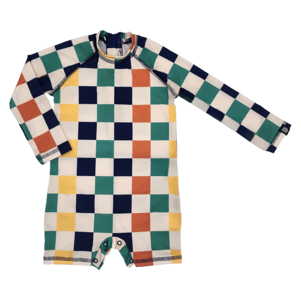 【SALE】LESQUE MHAK COLORPATTERN7.5”【KIDS】 MACACÃO INFANTIL FEMININO ESTAMPADO COM LASTEX | MÁLAGAH